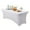 Blanc 3, variante sur Nappe de 4 Pi pour Table Rectangulaire Ajustée, Housses de Table Extensibles Couleur Champagne, Housse de Table Lavable, Nappe en Spandex, Protège-Table pour Fête, Mariage, Cocktail