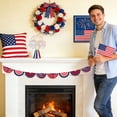 thumbnail image 6 of Patriotic Star Garland Banner for 4th of July Decorations, Red White Blue Stars Bunting for Memorial Day, Veterans Day, Independence Day, Patriotic Holiday Hanging Decor, 6 of 6