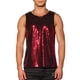 thumbnail image 1 of CAMISAS PARA HOMBRES INSPIRE CHIC Lentejuelas Cuello Redondo Sin Mangas Top Metálico XL Rojo, 1 of 6