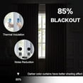 thumbnail image 5 of Homi Drapes Double Pinch Pleated Blackout Curtains – Thermal Insulated, Room Darkening Window Treatments Back Tab Curtains for Home or Office – 1 Panel with Hooks & Tiebacks (Silver,52x45), 5 of 5