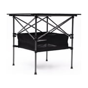 Camp Foldable Camping Table,Rectangle Patio Outdoor Dining Table Wood Tabletop with Bottom Storage Bag,Suitable for 4 People