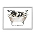 thumbnail image 4 of Stupell Industries Moo-ve Over Bath Time Cow Farmhouse Bathroom Sign Graphic Art Gray Framed Art Print Wall Art, Design by Cindy Jacobs, 4 of 5