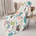 thumbnail image 3 of Sikiie Easter Rabbit Cozy Flannel Fleece Throw Blanket: Lightweight & Thick for All Seasons - Perfect for Women, Men, & Kids"40"x30", 3 of 6