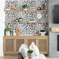 thumbnail image 3 of S4sassy Removable Nature-inspired Waterproof Wall Wrap, Textured Finish Wallcover, Red & Grey Botanical Print Contact Paper for Walls, Cabinets, Self Adhesive Vinyl Wallpaper Roll- Grey (25"x120"), 3 of 9
