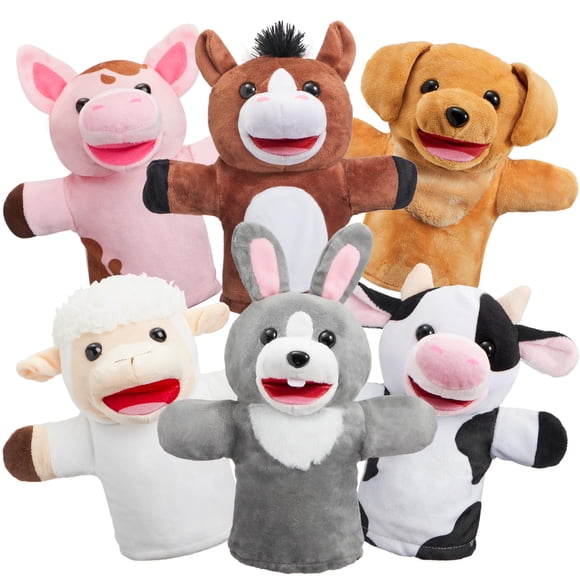 Juego de marionetas JOYIN para niños con boca de trabajo, 6 unidades