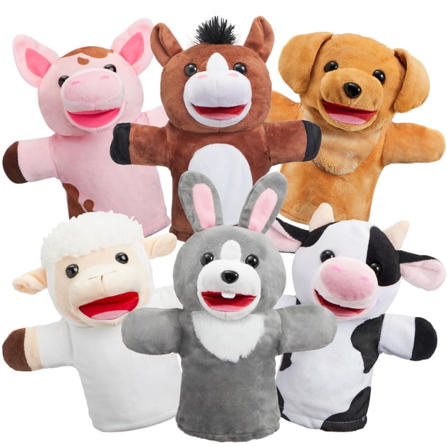 Juego de marionetas JOYIN para niños con boca de trabajo, 6 unidades