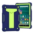 thumbnail image 3 of Dteck Shockproof Case For Kindle Fire HD 8 / HD8 Plus (10th Generation, 2020), Heavy Duty Rugged Hybrid Case High Impact Kickstand Protective Cover (no built-in screen protector), Navy + Green, 3 of 5