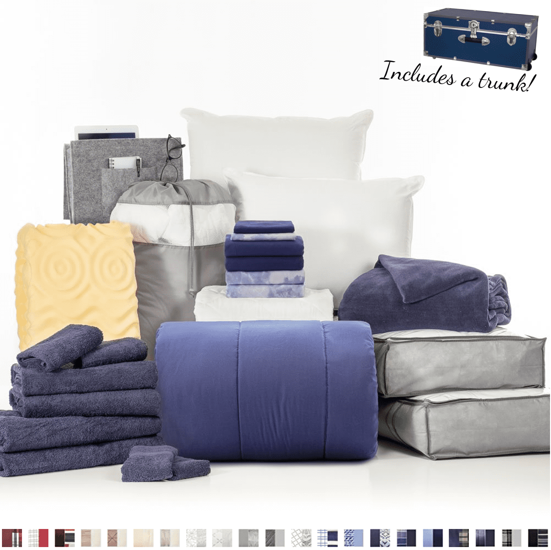OCM 25Piece Campus Trunk Bundle, College Dorm Twin XL Bedding, Bath