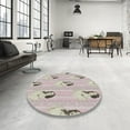 thumbnail image 3 of Ahgly Company Indoor Round Patterned Champagne Beige Novelty Area Rugs, 4' Round, 3 of 6