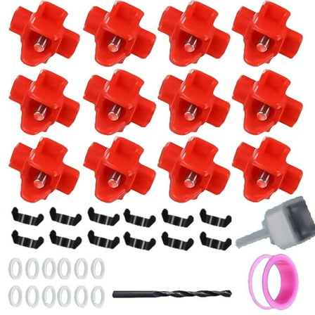 12 Pcs Chicken Feeders, Non Leak Chicken Waterer Kit for Chicken Coop Outdoor