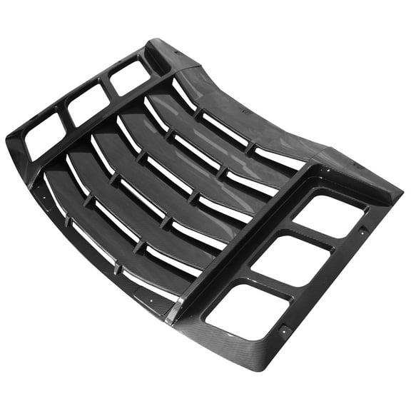 Ikon Motorsports Rear Window Louver Compatible With 2011-2023 Dodge Charger IKON Style Carbon Fiber Print Rear Vent Cover Windshield 3PCS