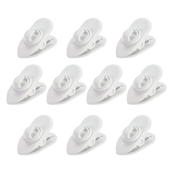 10 Pcs Earphone Clips Wire 360 Degree Rotate White Earphone Cable Clothing Clip for Headphone Wire