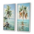 thumbnail image 3 of Designart "Minimalism Plam Tree silence II" Palms & Palm Trees Framed Wall Art Set Of 2 - Green Floral Frame Gallery Set For Office Decor, 3 of 6
