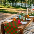 thumbnail image 3 of Table Runner Dresser Scarves 36 Inch Long, Christmas Green and Red Lattice Linen Dining Table Runners Braided Texture Buffalo Plaid Tabletop Scarf for Wedding Holiday Party Kitchen, 3 of 7