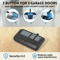 thumbnail image 2 of Foluck 2 for Chamberlain LiftMaster Craftsman 3-Button Garage Door Opener Remote 893LM 893Max 971LM Universal, 2 of 7