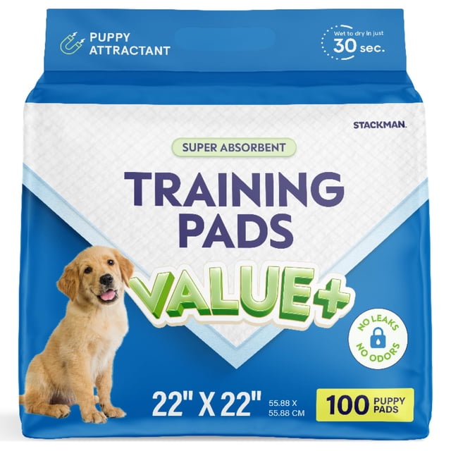Orina para mascotas Puppy Pads Stack Man para adiestramiento de perros, 100 unidades