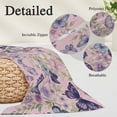 thumbnail image 3 of Pink Flowers Body Pillow Covers 20"x60", Spring Floral Purple Butterflies Farmhouse Soft Brushed Microfiber Breathable Throw Pillow Covers, Decorative Pillowcase with Zipper for Couch Sofa Bedroom, 3 of 9