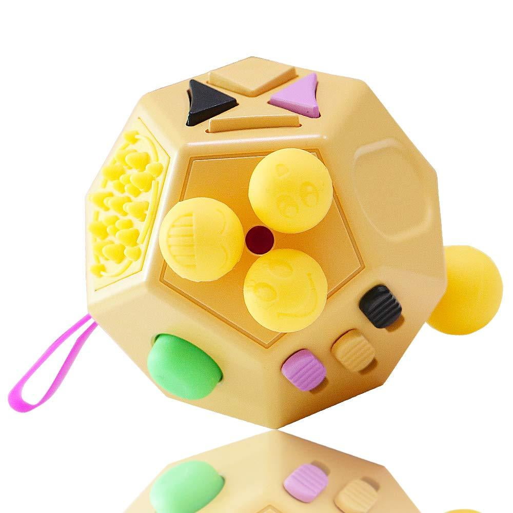 VCOSTORE 12 Sides Fidget Cube, Dodecagon Fidget Toy Dice Stress and