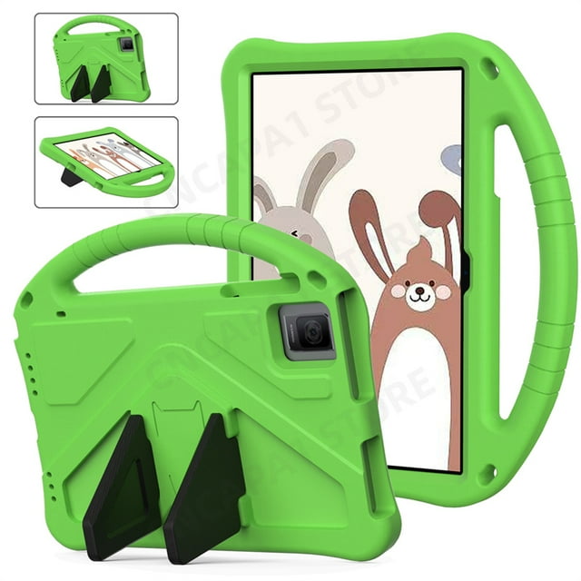 Portable Funda with Rear Kickstand For TCL TAB 10 Gen 2 Case 8496G 10.36" Tablet PC EVA Foam Shockproof Protector Cover Kids Case only-GN TAB 10 Gen 2 8496G