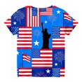 thumbnail image 4 of Ruyang Girls 4th of July T Shirt Statue of Liberty American Flag Firework Print Short Sleeve Summer Casual Patriotic Tee Tops, 4 of 5