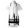 thumbnail image 3 of Engagement Party Apron Paris Lovers City Wedding Proposal for Great Future Image Happiness, Unisex Kitchen Bib Apron with Adjustable Neck for Cooking Baking Gardening, Black and White, by Ambesonne, 3 of 3