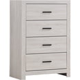 thumbnail image 4 of JERFIT 5-Piece Queen Bedroom Set with Slatted Headboard, White Platform Bed, Dresser, Mirror, Nightstand & Chest, Coastal Style, 4 of 10