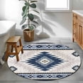 thumbnail image 4 of Blue Beige Boho Round Rug 3.3ft Area Rug Washable Soft Non-Slip 3.3' Circle Low Pile Rugs Vintage Ethnic Tribal Southwestern Carpet for Bedroom Living Room Entryway Home Office Dining Room, 4 of 9