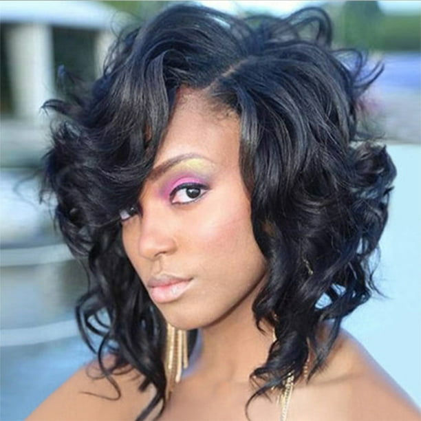 Wigs Black Female Short Curly Hair Wig Women's Hairpiece 30cm Africa Wigs  for Women Human Hair Wigs lace Front Headband Wigs - Walmart.com
