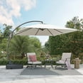 thumbnail image 3 of GRANDPATIO 10 ft Deluxe Cantilever Aluminum Offset Umbrella, Large Rectangular Patio Umbrella with Base, Light Gray, 3 of 8