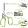thumbnail image 4 of 5-Blade Herb Cutter Scissors with Safety Cover, Cleaning Comb - Green, 4 of 7
