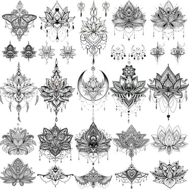 Stencils for Henna Tattoos/Temporary Tattoo Temples Set of 20 Sheets ...
