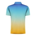 thumbnail image 4 of Yyeselk Golf Shirts for Men Short Sleeve Button Gradient Print Moisture Wicking Shirt Fashion Lapel Summer Athletic Tennis T Shirts Blue02 S, 4 of 4