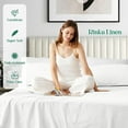 thumbnail image 4 of True Luxury 600 Thread Count Pima Cotton Sheet Set for QUEEN Size ( 60" x 80" ) Mattress Fits 18-20 Inches Fully Elastic Deep Pocket ( Stripe, White ), 4 of 6