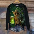 thumbnail image 4 of Unisex St. Patrick's Day Elderly Print Casual Long Sleeve T-Shirt, 4 of 5