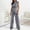 01 Gray, variant on Weiqiqre Women's Clothing 2025 Ribbed Cap Sleeve Wide Leg Pants Elegant Casual Round Neck Top/Shirt Suit