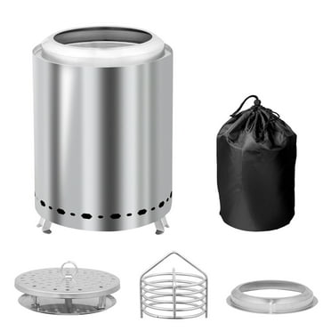 10" Portable Stainless Steel Smokeless Wood-Burning Camp Fire Pit with Carry Bag
