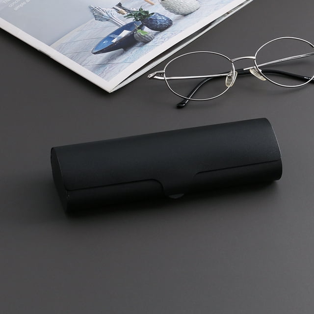 Estuche para gafas de metal ligero, pequeño y portátil, estuche para gafas de aleación de aluminio esmerilado