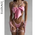thumbnail image 2 of Ellolace-lencería con lazo para niñas, sujetador abierto, ropa interior Sexy con cordones, traje erótico de satén de 3 piezas, conjunto de sexo sin censurar, 2 of 5