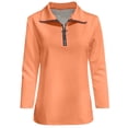 thumbnail image 3 of A Fashionable And Casual Half Zipper Solid Color Long Sleeved T Shirt For Ladies Long Sleeve Tee Women's Tops Summer Soft Shirt Women Women Active Wear Tops Shirt for Juniors Long Sleeves Womens Long, 3 of 3