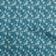 thumbnail image 1 of oneOone Viscose Jersey Teal Blue Fabric Asian Chinese Floral Sewing Material Print Fabric By The Yard 60 Inch Wide, 1 of 4