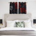 thumbnail image 4 of Red Orange Roses Kitchen Curtains Short 54 Inch Length, Elegant Romantic Flowers Pastoral Grommet Top Bedroom Living Room Curtains, Light Filtering Cafe Curtain Drapes 2 Panels Set 84''x54'', 4 of 9