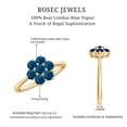 thumbnail image 5 of Rosec Jewels Natural Round Shape London Blue Topaz Cluster Flower Ring, 14K Yellow Gold, US 3.00, 5 of 9