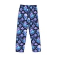 thumbnail image 3 of Lsque Skull blue crystal flower Print Men's Pajama Pants, Lounge Pant - Comfortable Home Wear,Elastic Waistband, Stylish Design-Large, 3 of 9