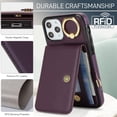 thumbnail image 4 of Allytechgroup iPhone 11 Pro Max Wallet Case, Ring Holder Stand Cards Slots Shockproof Retro Flip Back Cover Phone Case for Apple iPhone 11 Pro Max, Purple, 4 of 6