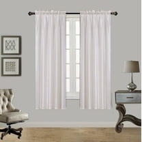 2PC MR2 IVORY SOLID SILK SEMI SHEER ROD POCKET WINDOW CURTAIN PANEL LIGHT FILTERING 55" W X 63" L EACH PC