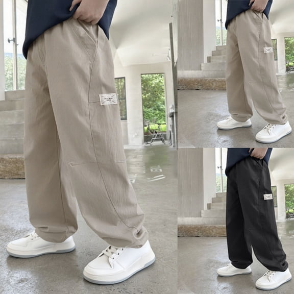 Piuwrlz Teen Sweatpants Boys Cargo Pants Relaxed Fit Jogger Pant Black Size 9 Years