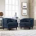 thumbnail image 2 of Hawthorne Collections Fauteuil à Accoudoirs en Tissu Azur (Lot de 2), 2 of 5
