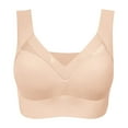 thumbnail image 7 of ManxiVoo Women's Satin Support Sports Bra 2 Pack Wireless Comfort Fit for Mature Users Lifting Effect Wide Back Design L Size Green, 7 of 7
