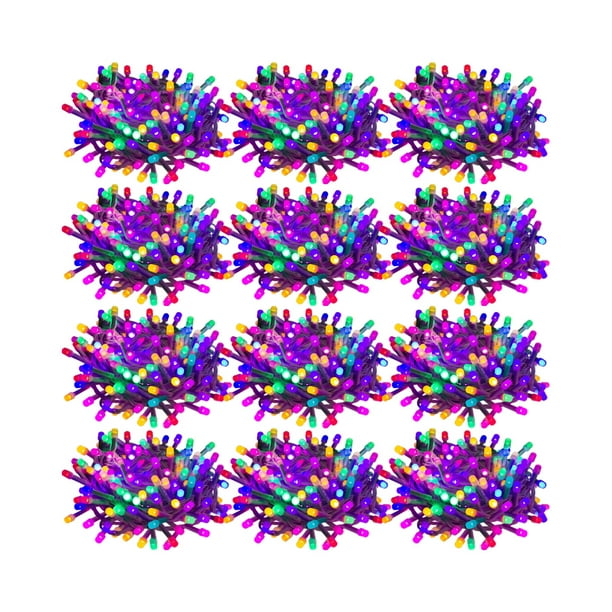 Serie Navideña Decorativa Navicolors Paquete 12 Pz Luz Led Multicolor 140 Focos Tipo Microfóno 7 m