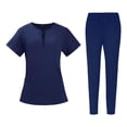 thumbnail image 3 of kusrkot Uniforme de Soins Infirmiers pour Femmes Extensible Multi-Poches Doux Respirant Professionnel L, 3 of 8